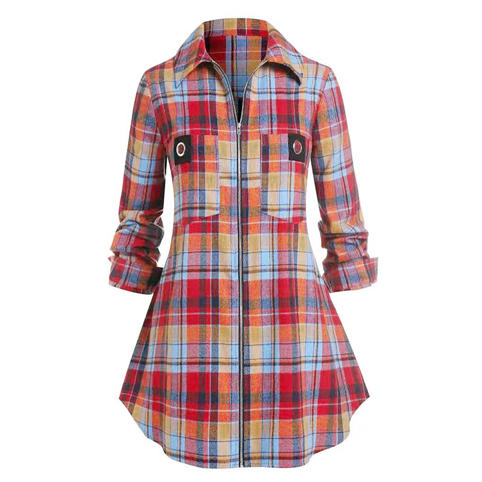 Plaid Long Sleeve Shirt Dress  - Winter Clothing For Women recension och pris