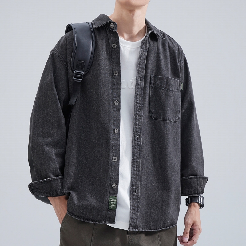 Denim Shirt Men's Long Sleeve  - Winter Clothing Pk recension och pris