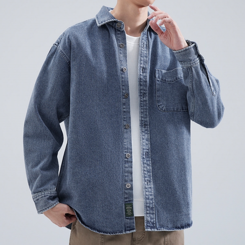 Denim Shirt Men's Long Sleeve  - Winter Clothing Pk recension och pris