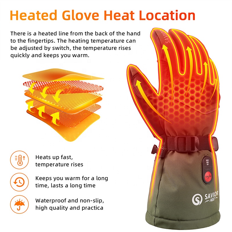Green 7.4V 3000mAh Outdoor War - Heated Gloves Electric recension och pris