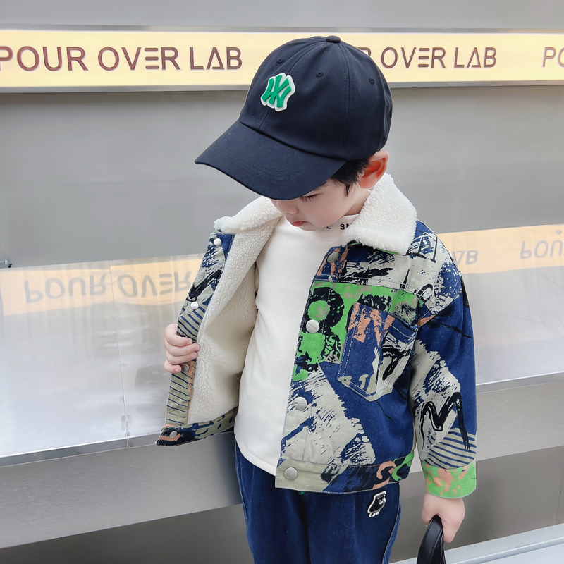 Kids Baby Warm Denim Jacket Pa - Winter Clothing Drawing recension och pris