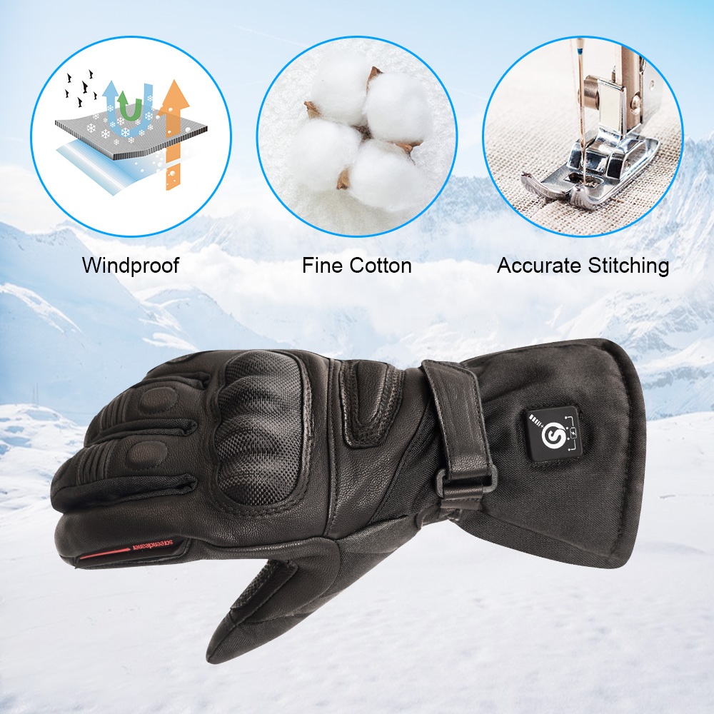 High Quality Genuine Leather E - Heated Gloves Electric recension och pris